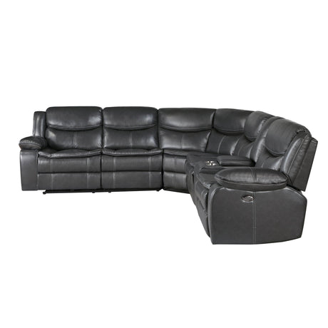 Fargo 3-Piece Power Reclining Sectional with Right Console In Dark Gray by Homelegance at Eve Furniture