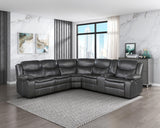 Fargo 3-Piece Power Reclining Sectional with Right Console In Dark Gray by Homelegance at Eve Furniture