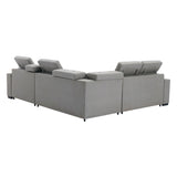 Farrah Light Gray 3-Piece Sectional with Adjustable Headrests, Pull-out Bed and Console by Homelegance at Eve Furniture