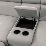 Farrah Light Gray 3-Piece Sectional with Adjustable Headrests, Pull-out Bed and Console by Homelegance at Eve Furniture