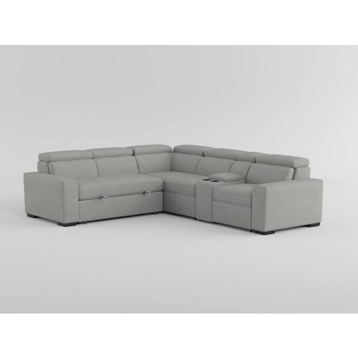 Farrah Light Gray 3-Piece Sectional with Adjustable Headrests, Pull-out Bed and Console by Homelegance at Eve Furniture