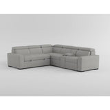 Farrah Light Gray 3-Piece Sectional with Adjustable Headrests, Pull-out Bed and Console by Homelegance at Eve Furniture