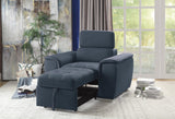 Ferriday Blue Chair with Pull-out Ottoman by Homelegance at Eve Furniture