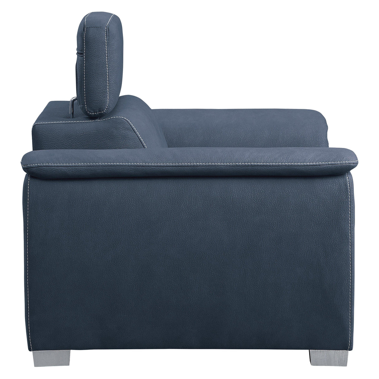 Ferriday Blue Chair with Pull-out Ottoman by Homelegance at Eve Furniture