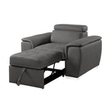 Ferriday Gray Chair with Pull-out Ottoman by Homelegance at Eve Furniture