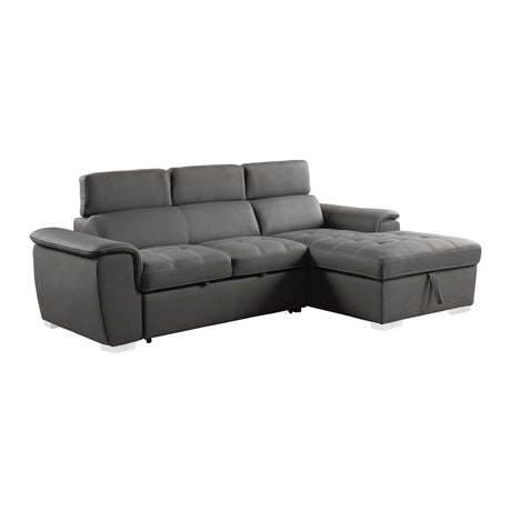 Ferriday Gray Storage Sleeper Sectional by Homelegance at Eve Furniture