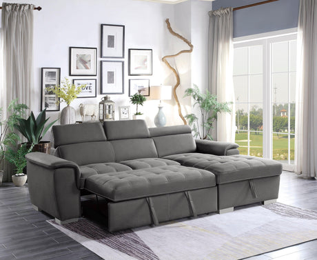Ferriday Gray Storage Sleeper Sectional by Homelegance at Eve Furniture
