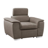Ferriday Taupe Chair with Pull-out Ottoman by Homelegance at Eve Furniture