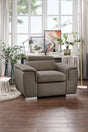 Ferriday Taupe Chair with Pull-out Ottoman by Homelegance at Eve Furniture