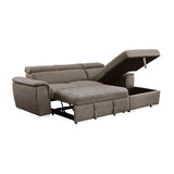 Ferriday Taupe Storage Sleeper Sectional by Homelegance at Eve Furniture