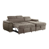 Ferriday Taupe Storage Sleeper Sectional by Homelegance at Eve Furniture