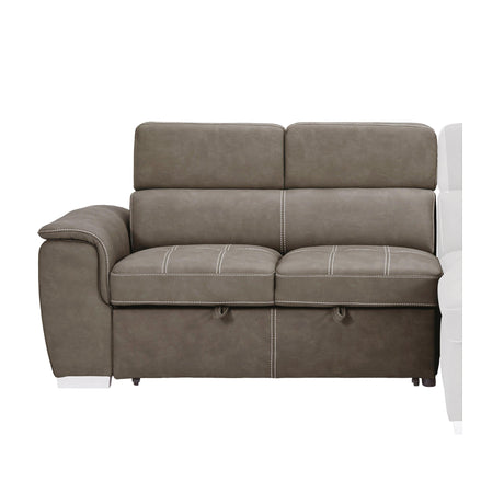 Ferriday Taupe Storage Sleeper Sectional by Homelegance at Eve Furniture