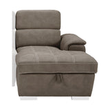 Ferriday Taupe Storage Sleeper Sectional by Homelegance at Eve Furniture