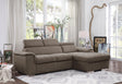 Ferriday Taupe Storage Sleeper Sectional by Homelegance at Eve Furniture