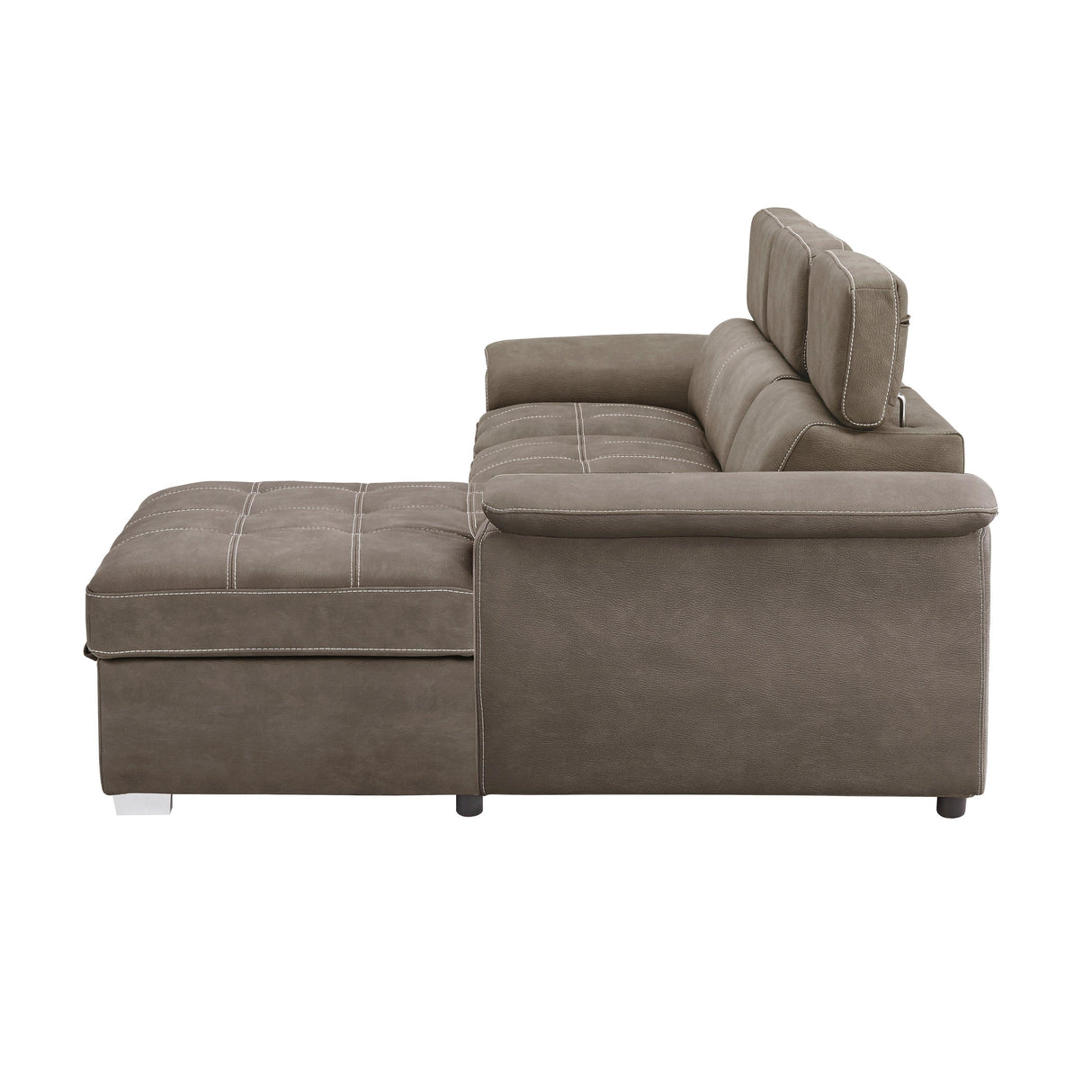 Ferriday Taupe Storage Sleeper Sectional by Homelegance at Eve Furniture