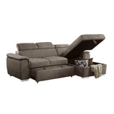 Ferriday Taupe Storage Sleeper Sectional by Homelegance at Eve Furniture