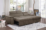 Ferriday Taupe Storage Sleeper Sectional by Homelegance at Eve Furniture