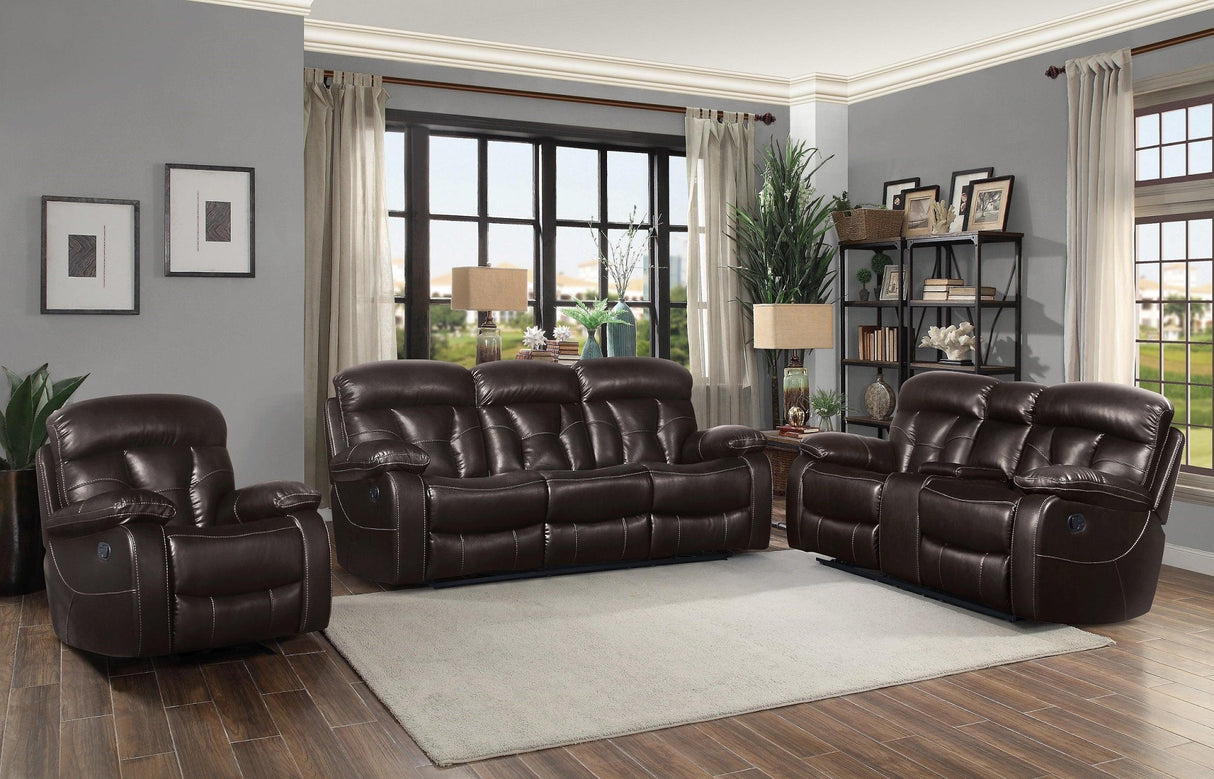 Floyd Brown Power Double Reclining Loveseat by Homelegance at Eve Furniture