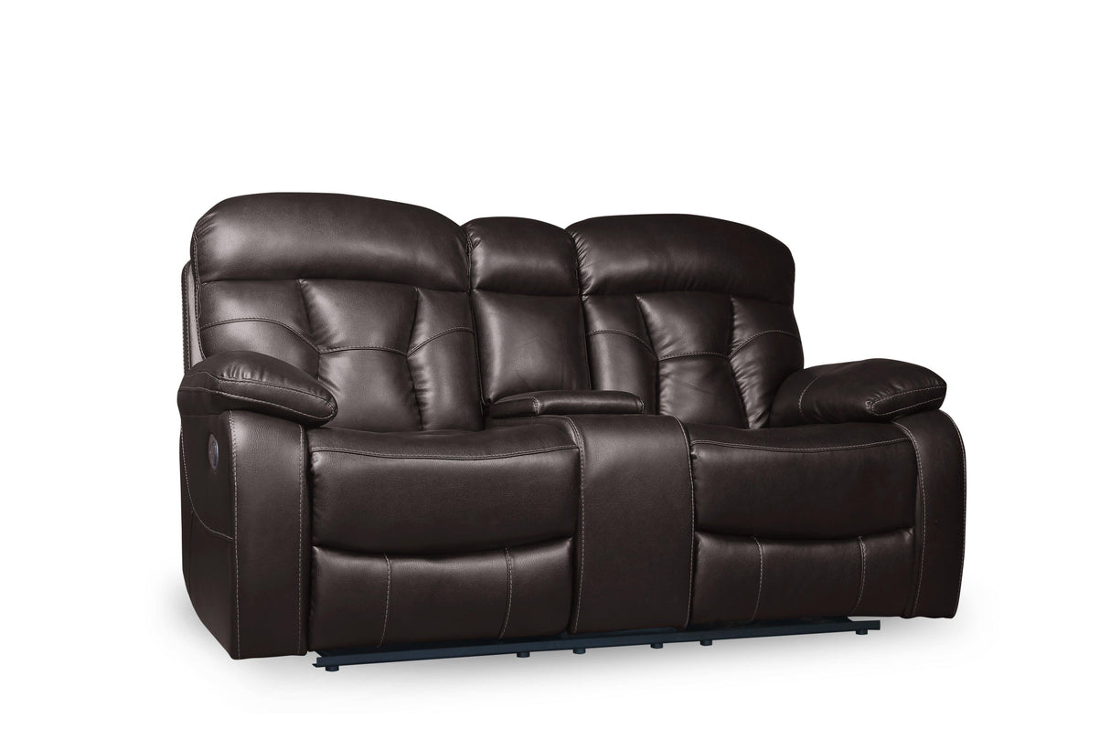 Floyd Brown Power Double Reclining Loveseat by Homelegance at Eve Furniture
