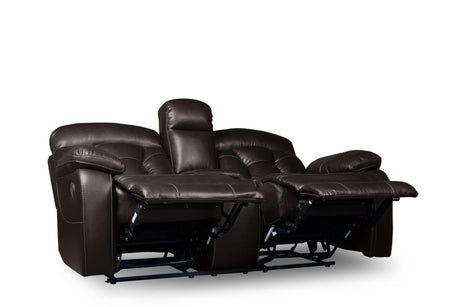 Floyd Brown Power Double Reclining Loveseat by Homelegance at Eve Furniture