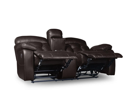 Floyd Brown Power Double Reclining Loveseat by Homelegance at Eve Furniture