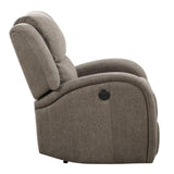 Foxcroft Brown Chenille Power Reclining Chair by Homelegance at Eve Furniture