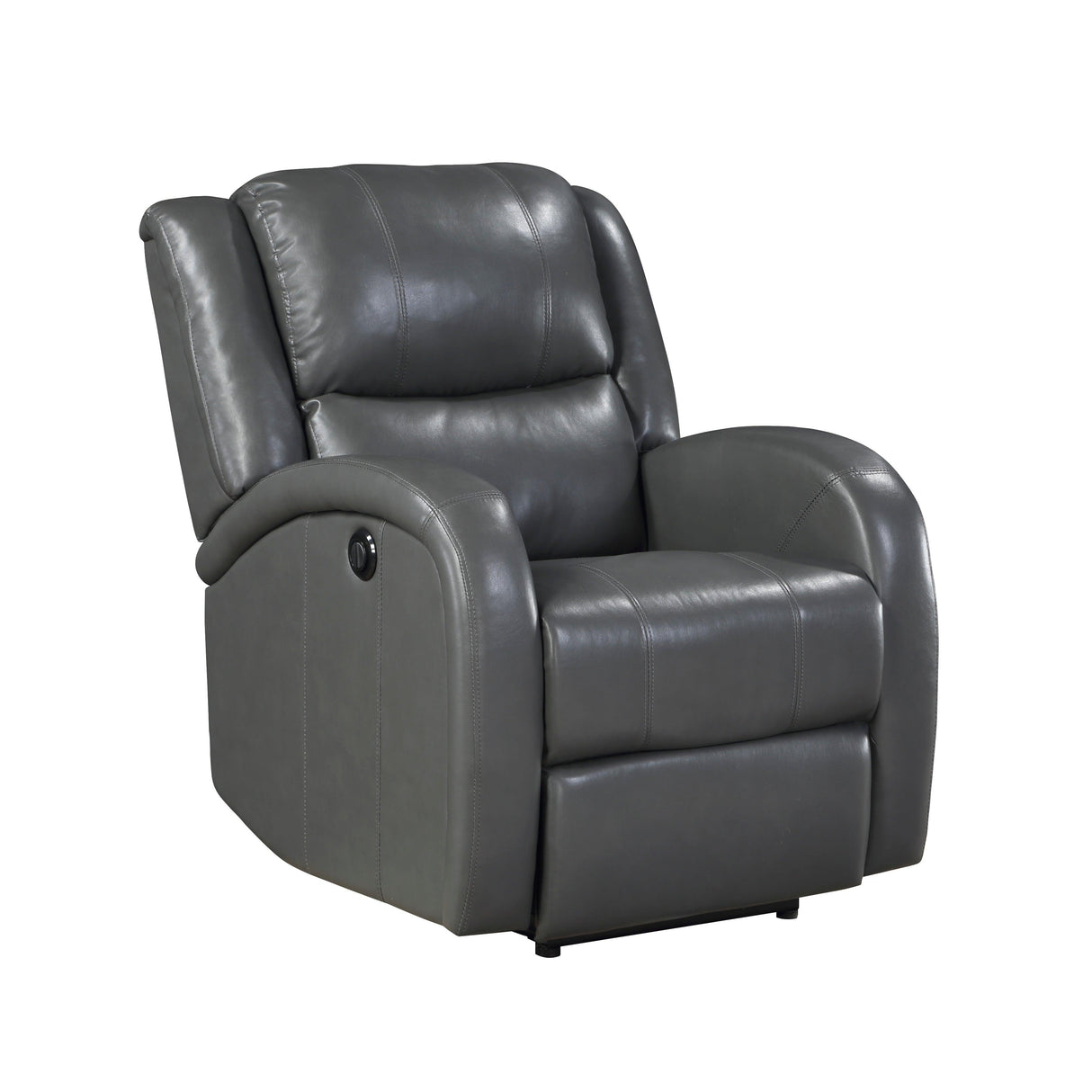 Foxcroft Gray Faux Leather Power Reclining Chair by Homelegance at Eve Furniture