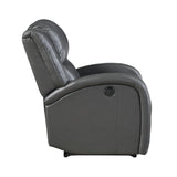 Foxcroft Gray Faux Leather Power Reclining Chair by Homelegance at Eve Furniture