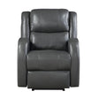 Foxcroft Gray Faux Leather Power Reclining Chair by Homelegance at Eve Furniture