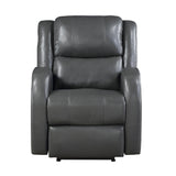 Foxcroft Gray Faux Leather Power Reclining Chair by Homelegance at Eve Furniture