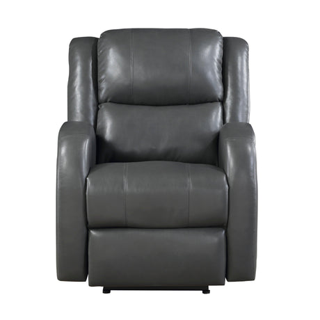Foxcroft Gray Faux Leather Power Reclining Chair by Homelegance at Eve Furniture