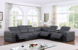 Franco Dark Grey 6-Piece 2 Power Reclining Sectional by New Era Innovations at Eve Furniture