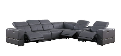 Franco Dark Grey 6-Piece 2 Power Reclining Sectional by New Era Innovations at Eve Furniture
