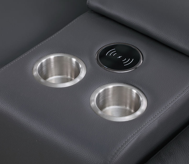 Franco Dark Grey 6-Piece 2 Power Reclining Sectional by New Era Innovations at Eve Furniture