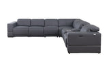 Franco Dark Grey 7-piece 3 Power Reclining Sectional by New Era Innovations at Eve Furniture