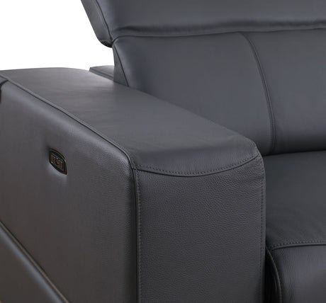 Franco Dark Grey 7-piece 3 Power Reclining Sectional by New Era Innovations at Eve Furniture