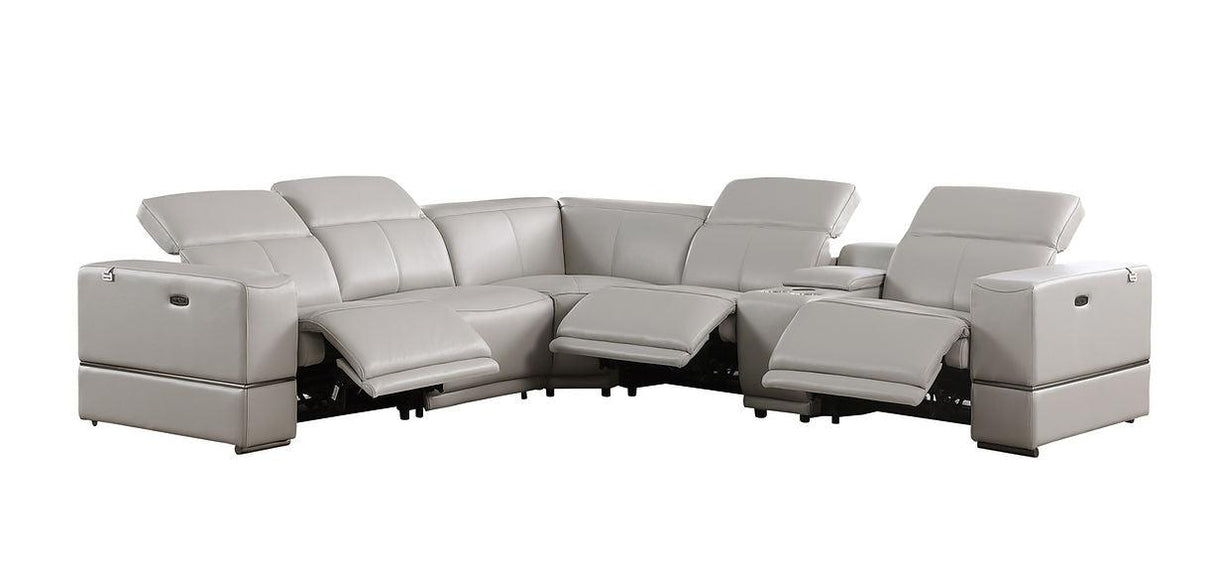Franco Light Grey 6-Piece 2 Power Reclining Sectional by New Era Innovations at Eve Furniture