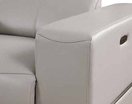 Franco Light Grey 6-Piece 2 Power Reclining Sectional by New Era Innovations at Eve Furniture