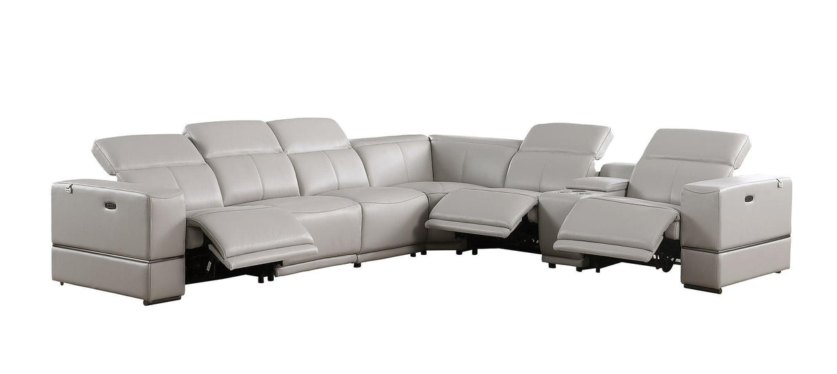 Franco Light Grey 7-Piece 3 Power Reclining Sectional by New Era Innovations at Eve Furniture