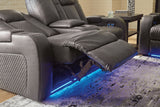 Fyne-Dyme Shadow Power Reclining Loveseat with Console