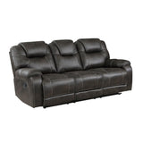 Gainesville Chocolate Double Reclining Sofa by Homelegance at Eve Furniture