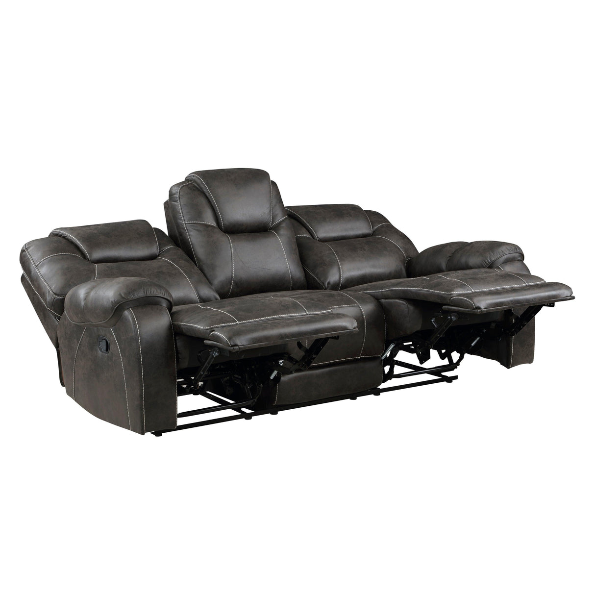 Gainesville Chocolate Double Reclining Sofa by Homelegance at Eve Furniture