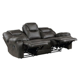Gainesville Chocolate Double Reclining Sofa by Homelegance at Eve Furniture
