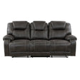 Gainesville Chocolate Double Reclining Sofa by Homelegance at Eve Furniture
