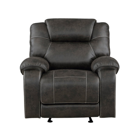 Gainesville Chocolate Glider Reclining Chair by Homelegance at Eve Furniture