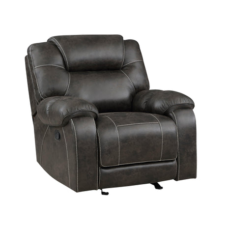 Gainesville Chocolate Glider Reclining Chair by Homelegance at Eve Furniture