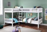 Galen White Corner Bunk Bed by Homelegance at Eve Furniture