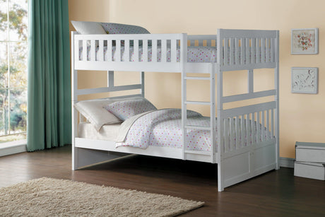 Galen White Full/Full Bunk Bed by Homelegance at Eve Furniture