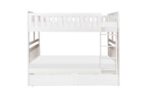 Galen White Full/Full Bunk Bed with Storage Boxes by Homelegance at Eve Furniture
