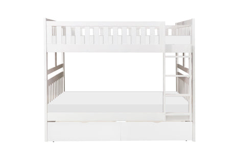 Galen White Full/Full Bunk Bed with Storage Boxes by Homelegance at Eve Furniture